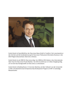Guido Schenk ist Geschäftsführer der Dow Jones News GmbH in