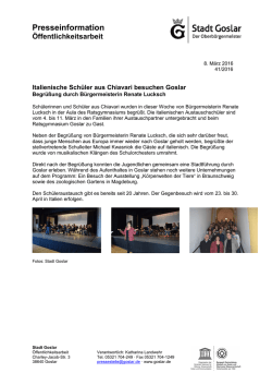 Italienische Sch&uuml;ler aus Chiavari besuchen Goslar