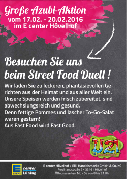 Besuchen Sie uns beim Street Food Duell