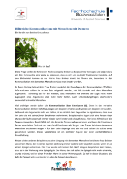 Hilfreiche Kommunikation mit Menschen mit Demenz