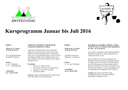 Kursprogramm Januar bis Juli 2016