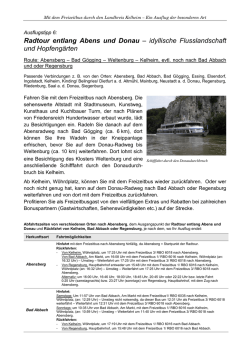 Radtour entlang Abens und Donau &ndash; idyllische Flusslandschaft und