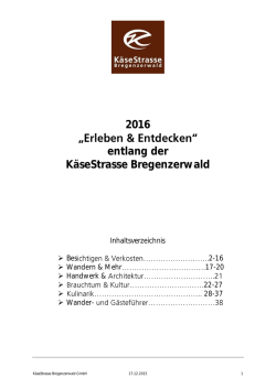 Erleben und Entdecken entlang der K&auml;seStra&szlig;e Bregenzerwald