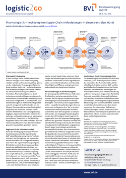 Herausforderungen entlang der Pharma Supply Chain