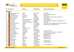 Starterliste Oschersleben 2015