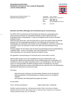 Resolution Stellenkürzungen Mai 2015