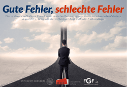 Gute Fehler, schlechte Fehler