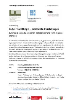 Gute Fl&uuml;chtlinge &ndash; schlechte Fl&uuml;chtlinge?