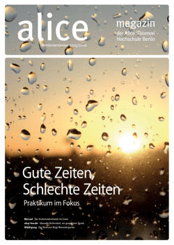 Gute Zeiten, Schlechte Zeiten - Alice Salomon Hochschule Berlin