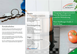 &Uuml;bergangswohngemeinschaft Haar f&uuml;r Menschen mit seelischer