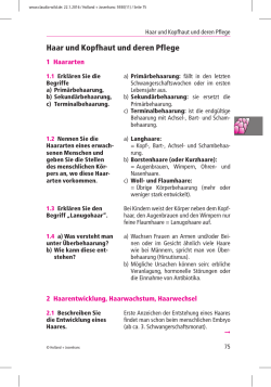 Haar und Kopfhaut und deren Pflege