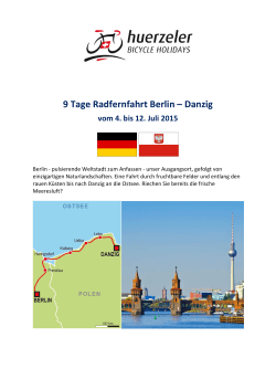 Reiseprogramm 9 Tage Radfernfahrt Berlin