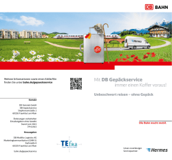 Mit DB Gep&auml;ckservice immer einen Koffer voraus!