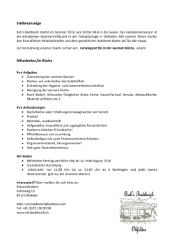 (Stellenanzeige Mitarbeiter/in Küche pdf).