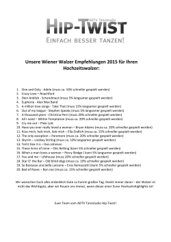 Wiener Walzer Empfehlungen - Tanzstudio Hip