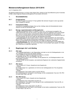 Meisterschaftsreglement Saison 2015-2016