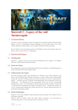 Starcraft 2 – Legacy of the void Turnierregeln