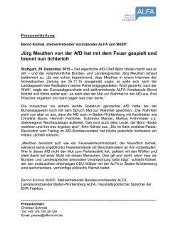J&ouml;rg Meuthen von der AfD hat mit dem Feuer gespielt und brennt
