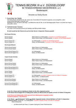 Hinweise zur Hobbyrunde ab 2016 - Tennis