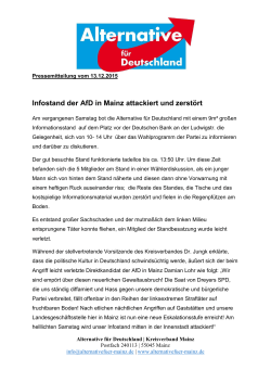 Infostand der AfD in Mainz attackiert und zerstört