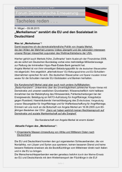 „Merkelismus“ zerstört die EU und den Sozialstaat in Deutschland