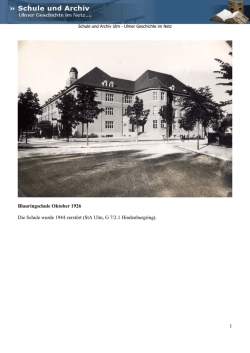 1 Blauringschule Oktober 1926 Die Schule wurde 1944 zerstört (StA