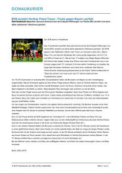 BVB zerstört Herthas Pokal-Traum - Finale gegen Bayern