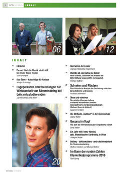 I N H A L T Schreien und Fl&uuml;stern Gesang im Kopf Im Bann der