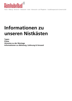 Informationen zu unseren Nistk&auml;sten