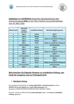 DSH - Universit&auml;t Bamberg