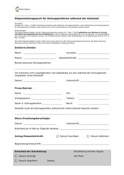 Gesuch Schnupperlehre