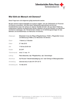 Wie f&uuml;hlt ein Mensch mit Demenz?