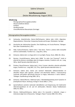 Schriftenverzeichnis Schwarze August 2015