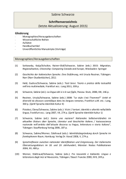 Schriftenverzeichnis Schwarze August 2015