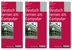 Deutsch lernen am Computer Deutsch lernen am Computer Deutsch