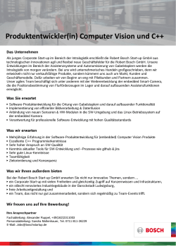 Produktentwickler(in) Computer Vision und C++