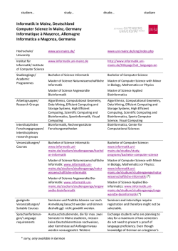 Informatik in Mainz, Deutschland Computer Science in Mainz