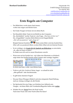Erste Regeln am Computer - ComputerUnterricht