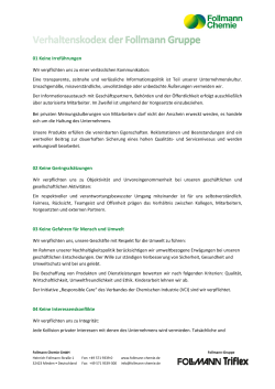 Unser Verhaltenskodex - Follmann Chemie GmbH