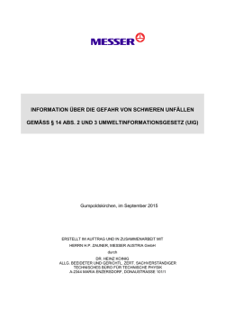 information &uuml;ber die gefahr von schweren unf&auml;llen gem&auml;ss &sect; 14 abs