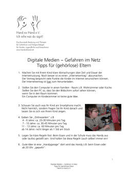 Gefahren im Netz Tipps für (gehörlose) Eltern