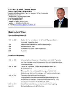 CV Chefarzt Priv. Doz. Dr. Thomas Messer