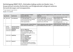 Herbsttagung HBdV 2015 &bdquo;Und jedem Anfang wohnt ein Zauber