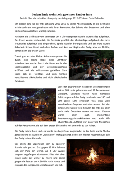 Jedem Ende wohnt ein gewisser Zauber inne