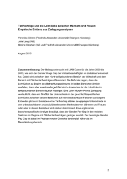 Tarifverträge und die Lohnlücke zwischen Männern und Frauen