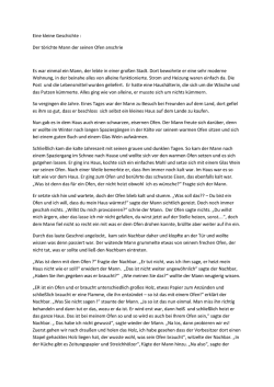 Eine kleine Geschichte vom t&ouml;richten Mann der seinen Ofen anschrie
