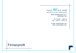 Firmenprofil - Franz Weber GmbH