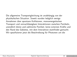 Die allgemeine Transportgleichung ist unabhängig von der