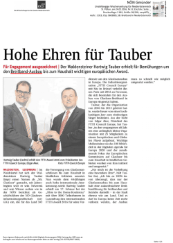 Hohe Ehren f&uuml;r Tauber
