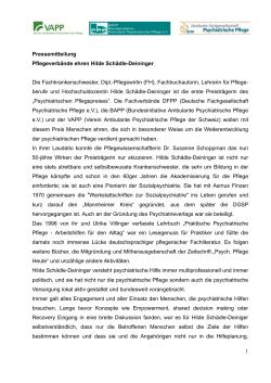 1 Pressemitteilung Pflegeverbände ehren Hilde Schädle